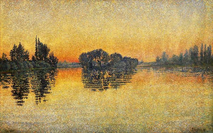 Sunset, Herblay, Opus 206 (1889) (Vibrant színverzió), Paul Signac