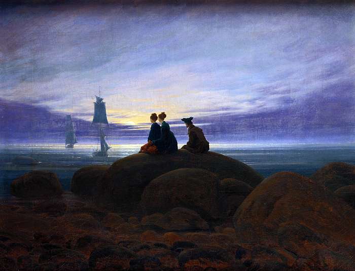 A felkelő hold a tenger felett (színverzió 1), Caspar David Friedrich