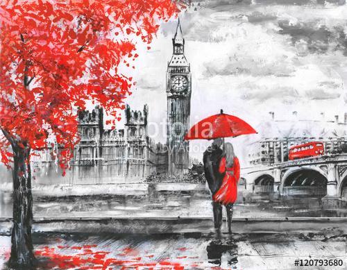 Londoni séta piros esernyővel, Premium Kollekció
