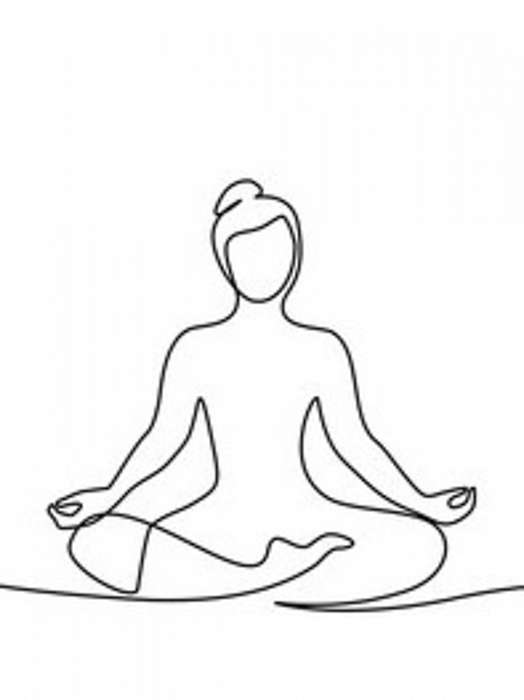 Meditáló női alak (vonalrajz, line art), Partner Kollekció