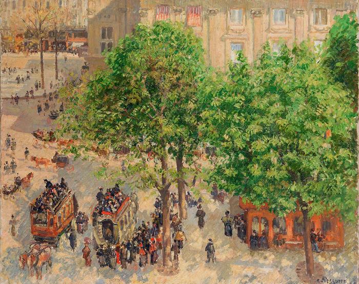 A Theatre-Francais tér, tavasszal, Camille Pissarro
