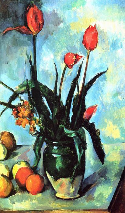 Csendélet tulipánokkal, Paul Cézanne