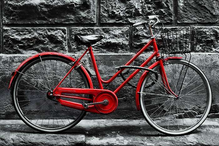 Retro  piros kerékpár, Premium Kollekció