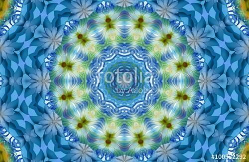 Blue meditation mandala, Premium Kollekció