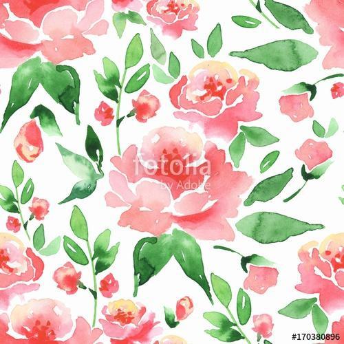 Floral seamless pattern 1. Watercolor background with flowers an, Premium Kollekció