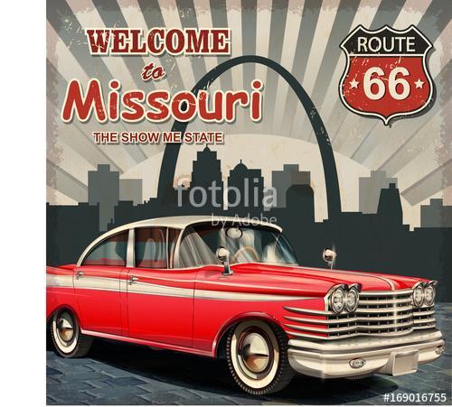 Welcome to Missouri retro poster, Premium Kollekció