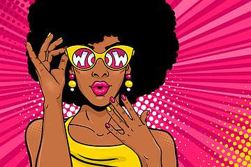 WOW Pop Art - Fekete nő napszemüvegben, Partner Kollekció