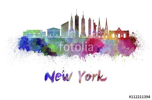 New York skyline in watercolor, Premium Kollekció