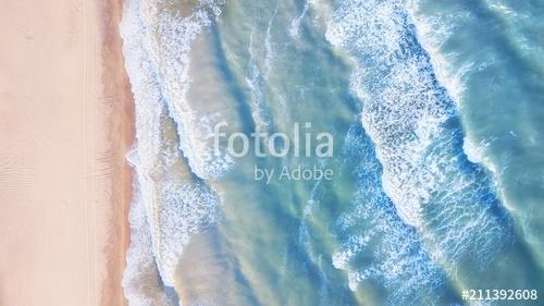 Aerial view on the waves. Beautiful natural seascape from air, Premium Kollekció