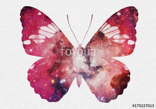 Watercolor Space Butterfly Art, Space Texture, Print Ready, Post, Premium Kollekció