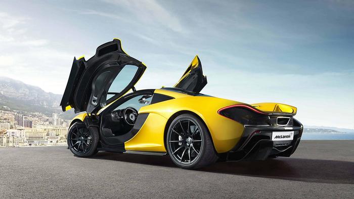 McLaren P1 Yellow Back View, 