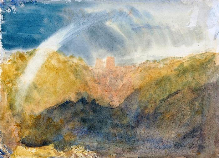 Crichton Castle, Tájkép hegyekkel, szivárvánnyal, William Turner