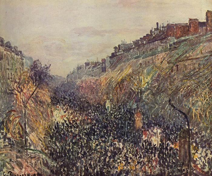 A Montmartre sugárút ünnepnap (1897), Camille Pissarro