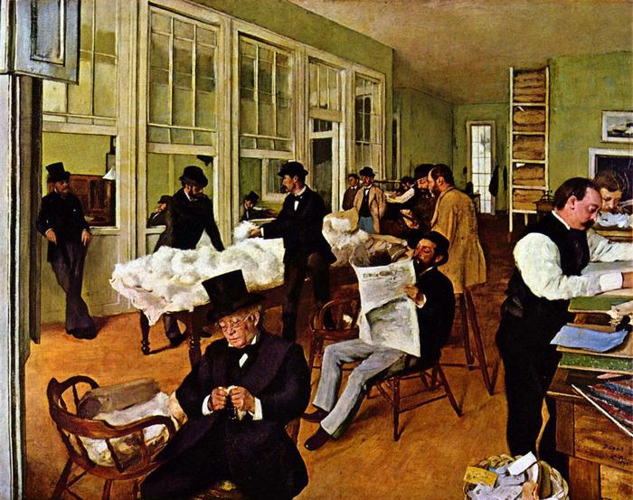 Gyapot tőzsde, 1873, Edgar Degas