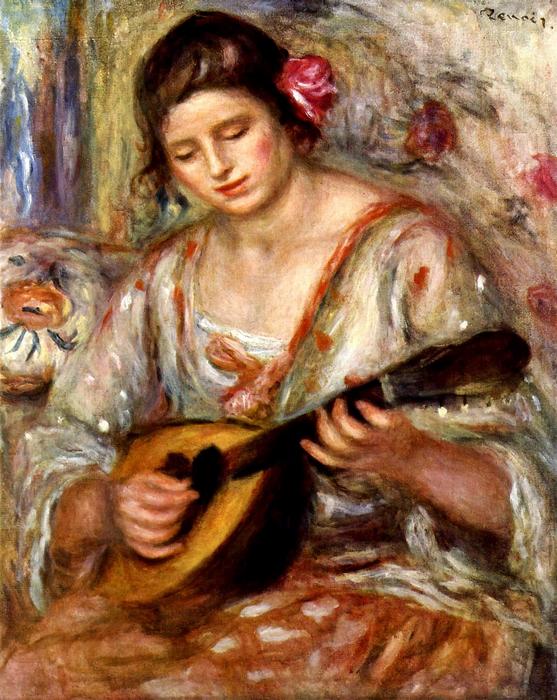 Mandolinon játszó lány, Pierre Auguste Renoir