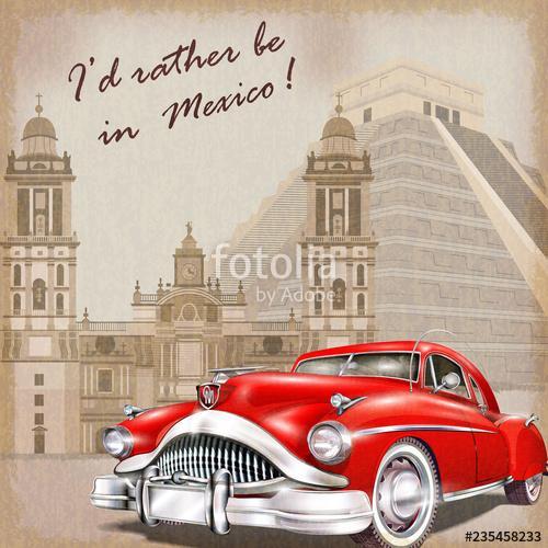 Mexico retro poster., Premium Kollekció