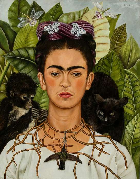Önarckép tövises nyaklánccal és kolibrival, Frida Kahlo