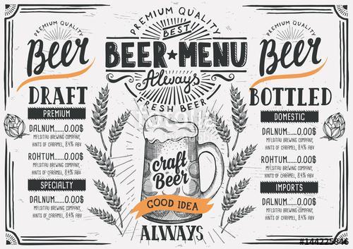 Beer menu restaurant, drink template., Premium Kollekció