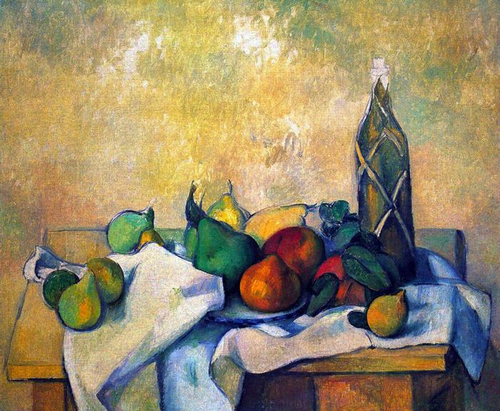 Csendélet rumosüveggel, Paul Cézanne