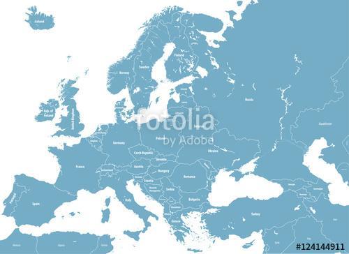 vektor Európa magas részletes politikai térkép. Minden elemet de, Premium Kollekció