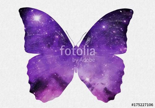 Watercolor Space Butterfly Art, Space Texture, Print Ready, Post, Premium Kollekció