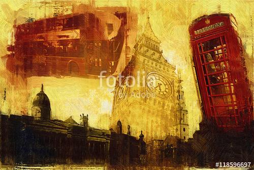 London oil art illustration, Premium Kollekció