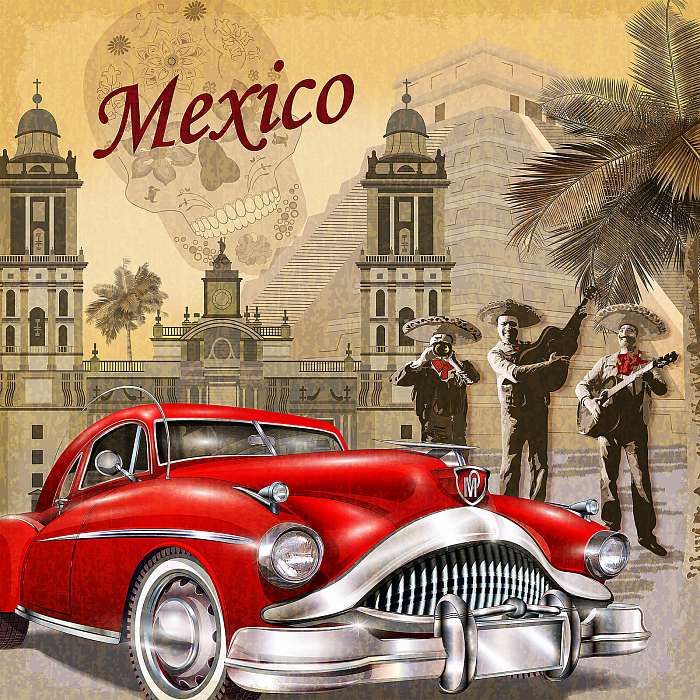 Mexico retro poster., Premium Kollekció