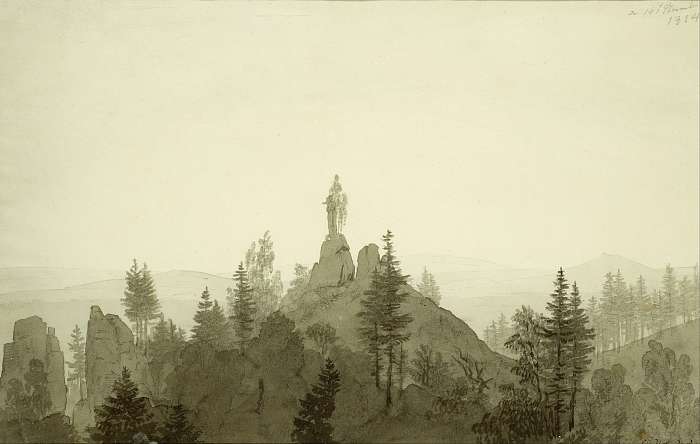 Madonna szobor a hegyekben, Caspar David Friedrich