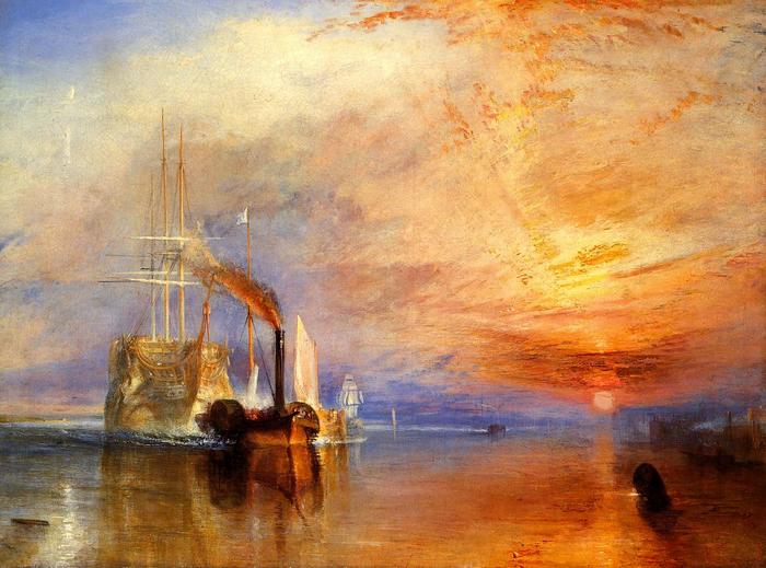 A Téméraire hadihajó utolsó útja a Temzén napnyugatakor, 1838, William Turner