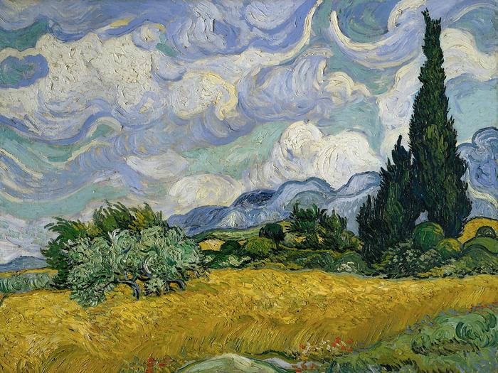 Búzamező ciprusokkal, Vincent Van Gogh
