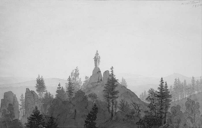 Madonna szobor a hegyekben (színverzió 1), Caspar David Friedrich