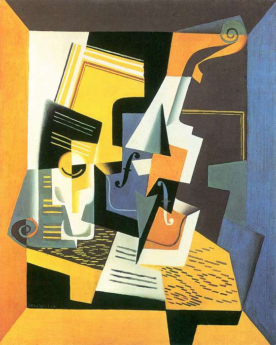 Hegedű és pohár (1918), Juan Gris