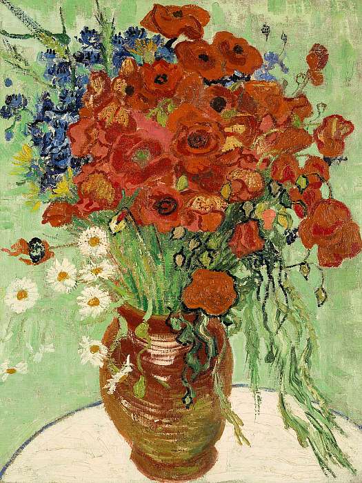 Pipacsok és százszorszépek vázában (1890), Vincent Van Gogh