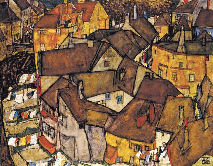 Krumau, házak félholdja, Egon Schiele