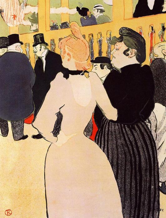 La Goulue és nővére a Moulin Rouge-ban, Henri de Toulouse Lautrec