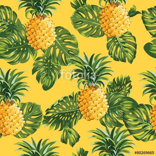 Trópusi pálmalevelek és ananászok, Premium Kollekció Trópusi pálmalevelek és ananászok, Premium Kollekció