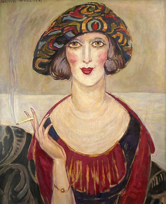 Cigarettázó nő portréja, Gerda Wegener