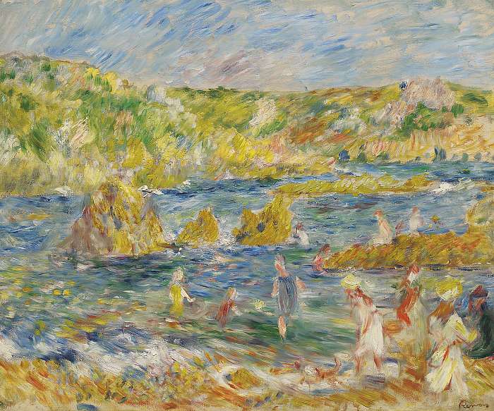 Guernsey sziklái emberekkel, Pierre Auguste Renoir