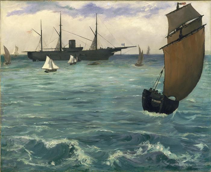 A Kearsarge hadihajó Boulogne-nál (1864), Edouard Manet