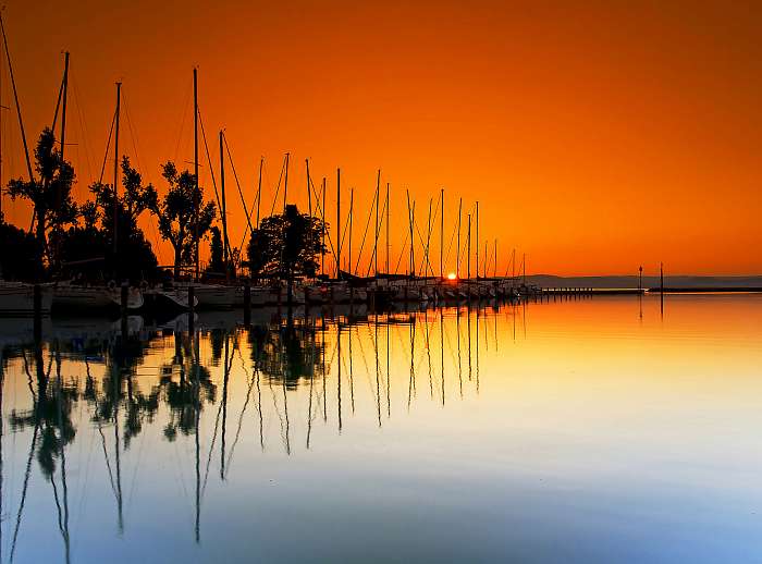 Sunset in Hungary lake Balaton, Premium Kollekció