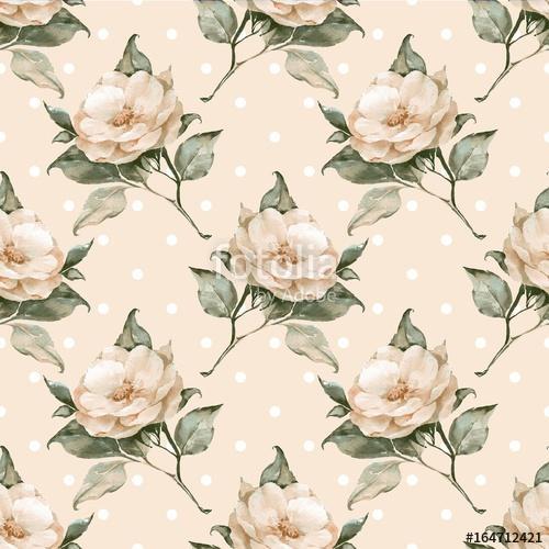 Floral seamless pattern, watercolor flowers, Premium Kollekció