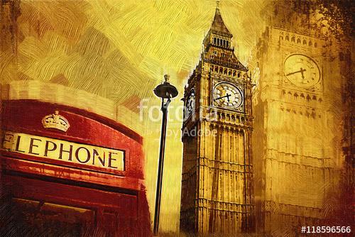 London oil art illustration, Premium Kollekció