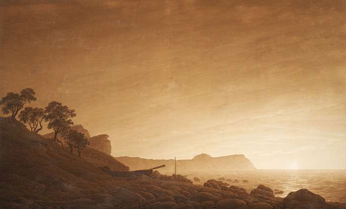 Az Arkona-fok felkelő holdnál, Caspar David Friedrich