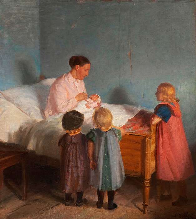 Kistestvér születése, Anna Ancher
