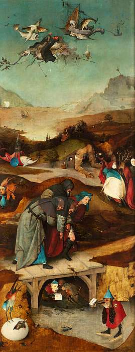 Szent Antal megkísértése, tripticon bal panel, Hieronymus Bosch