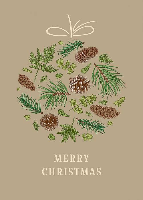 Merry Christmas - grafika tobozokkal, Merry Christmas - grafika tobozokkal,