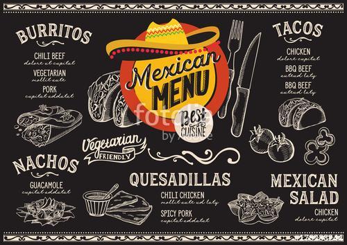 Mexican menu restaurant, food template., Premium Kollekció