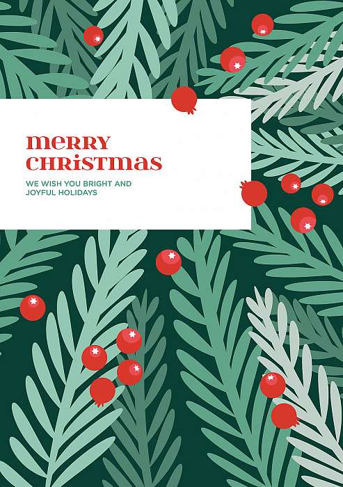 Merry Christmas poszter grafika magyallal, 