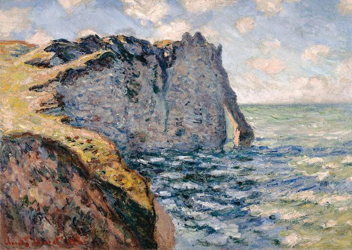 Aval Etrétat sziklái, Claude Monet