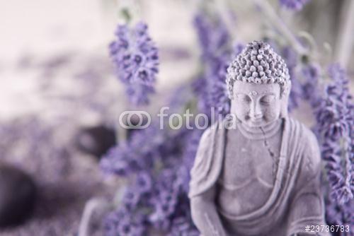 Buddha a zen meditációban, masszázskövek, levendula, Premium Kollekció Buddha a zen meditációban, masszázskövek, levendula, Premium Kollekció
